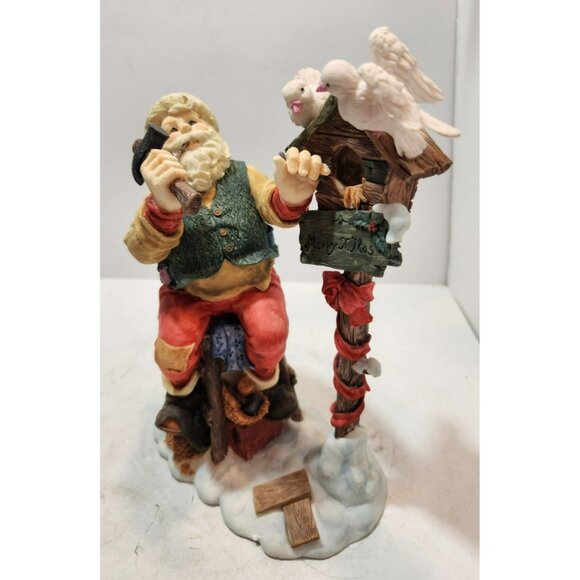 Vintage Ceramic Santa Building Birdhouse Collectible Figurine Made for Walmart - Picture 3 of 16
